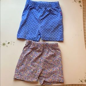 2 pairs of JoJo Maman Bebe baby girl shorts